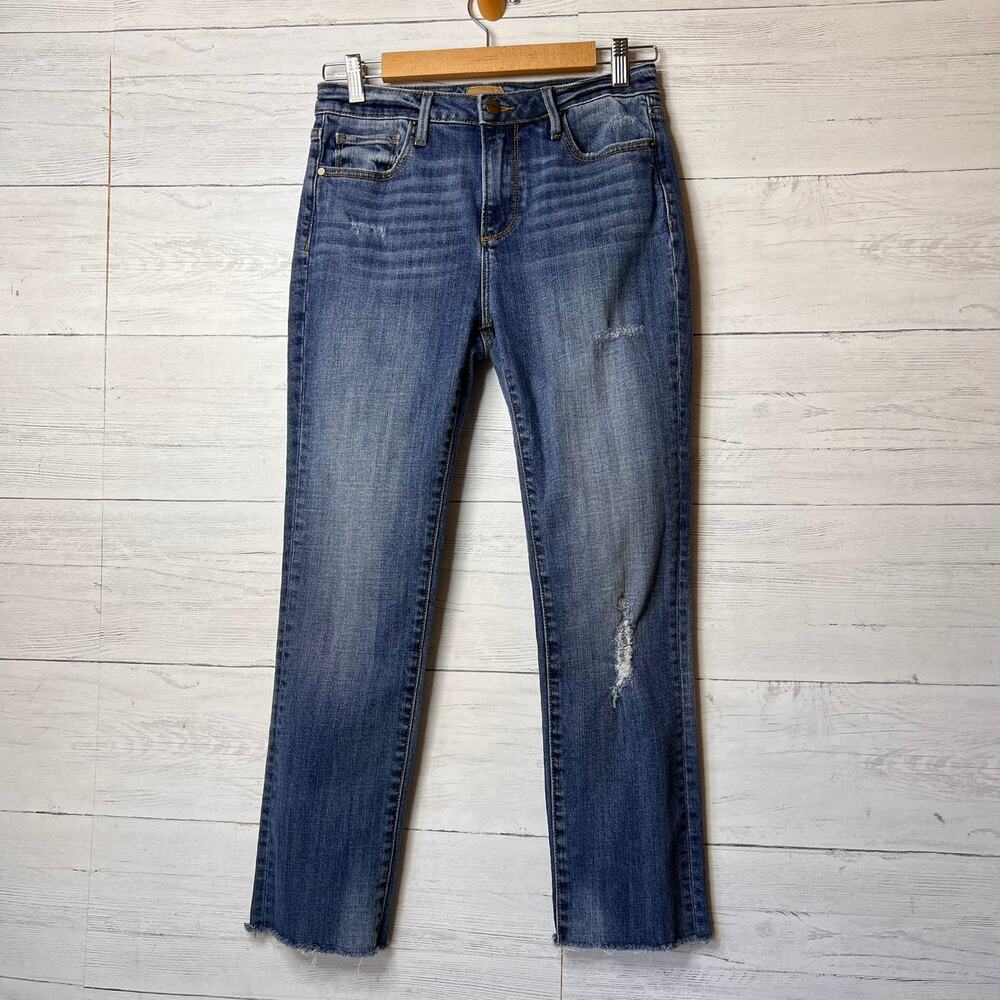 Driftwood Jeans Womens Size W27XL31 Classic Fit Medium Wash Distressed Raw Hem